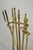 Antique English Federal Brass Urn Finial Fireplace Tool Set with Stand. Circa Early 20th Century. Measurements: 28" H x...