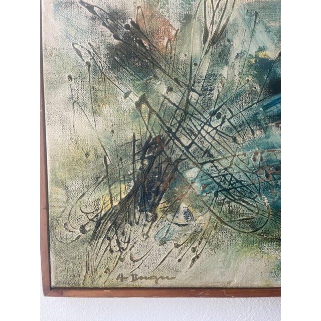 This exceptional canvas by Alice Berger Hammerschlag (1917-69) is entitled :three Levels" and was made in 1961. It was...