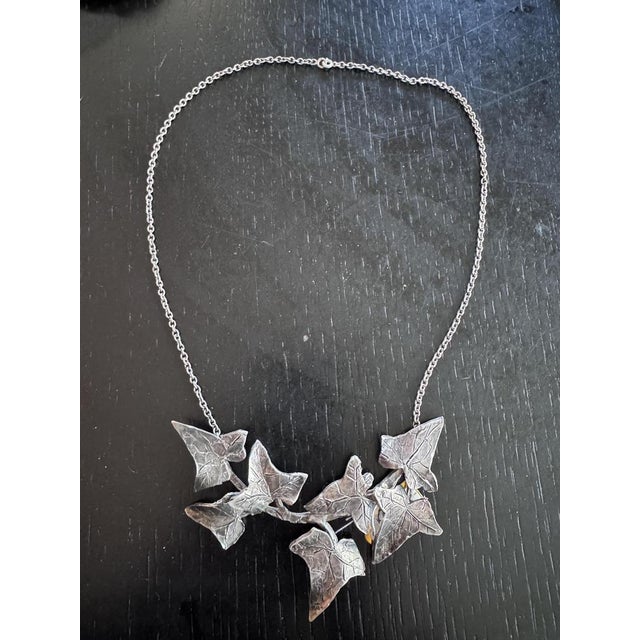 Vintage Ivy Necklace in Silvered Bronze by Colette Marchal Simon, 1990s For Sale - Image 6 of 7