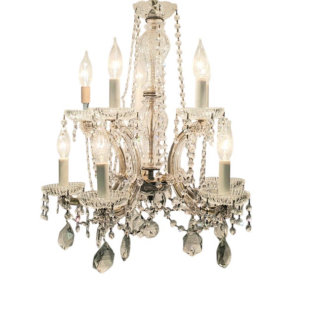 Rococo Mid-Century Italian 10-Arm Crystal Chandelier With Turkish Teardrop Prisms, c.1950s For Sale - Image 3 of 15