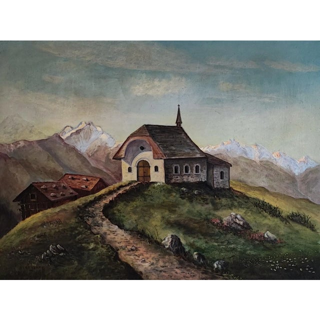 Ethevenon, Maria Zum Schnee Chapel, Oil on Canvas For Sale - Image 12 of 12