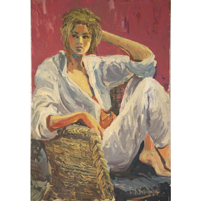 A captivating large-scale California Abstract Expressionist figurative oil painting by celebrated artist and Holocaust...