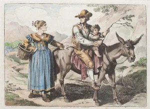 Costume of Civita Castella - Original Etching by Bartolomeo Pinelli - 1819 1819