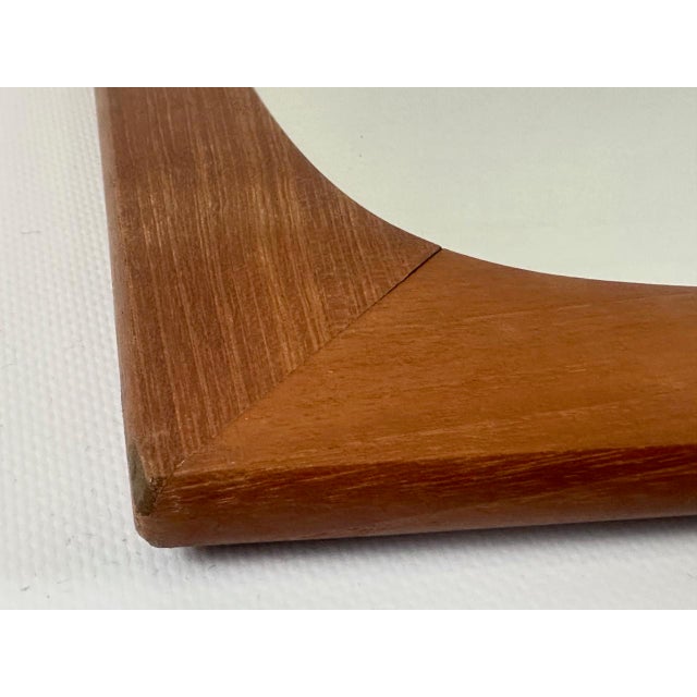 Brown Mid-Century German Wall Mirror in Teak, 1970s For Sale - Image 8 of 12