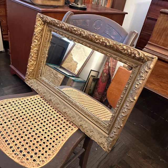Antique Rococo Revival Gilded Mirror with Ornate Frame 22"x14" Details: Antique Rococo Revival / Napoleon III style small...