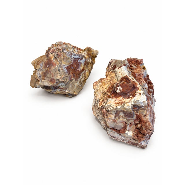 Curated Pair of Large Natural Agatized Jasper Stone Rock Architectural Specimens For Sale - Image 4 of 5