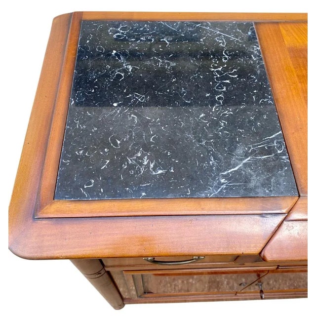 Small Antique Cherry Wood Entryway Sideboard, 1970s For Sale - Image 9 of 10