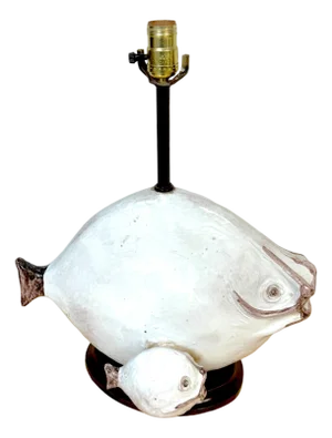 Italian Pottery Fish Lamp by Ivo De Santis for Gli Etruschi, Florence, Large