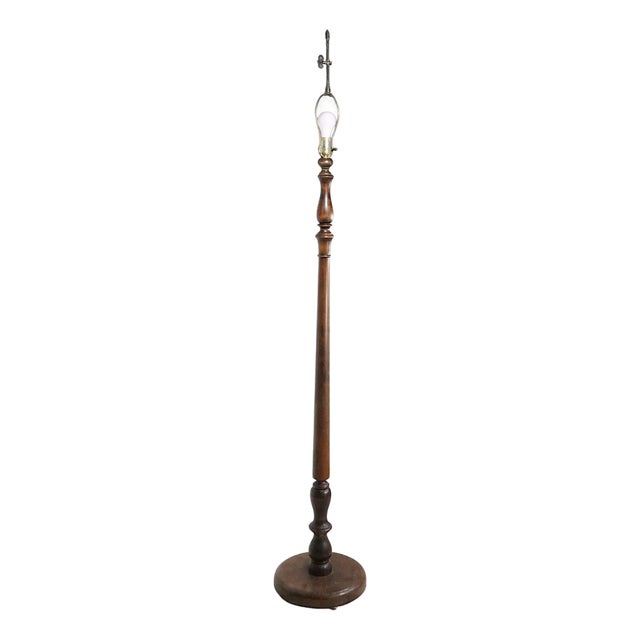 Antique Turned Wood Floor Lamp For Sale