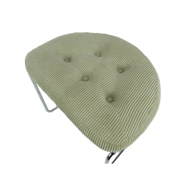 Chrome Vintage Chrome and Corduroy Vanity Stool For Sale - Image 8 of 9
