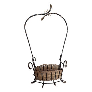 French Napoleon III Large Basket For Sale
