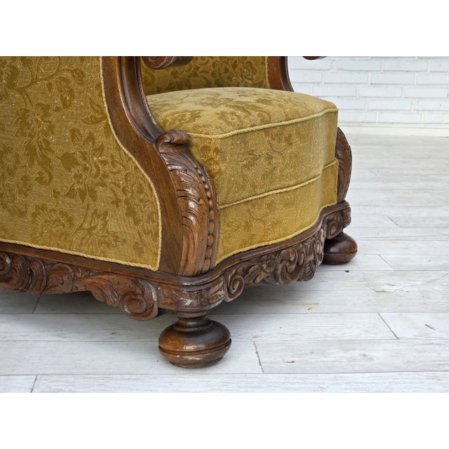 Danish Oak and Wool Armchair, 1960s For Sale - Image 18 of 18