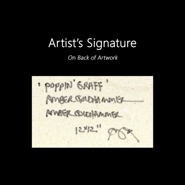 Poppin' Graff - Abstract Colorful Textural 'Love You' Graffiti Mixed Media Original Artwork by Amber Goldhammer For Sale - Image 9 of 9