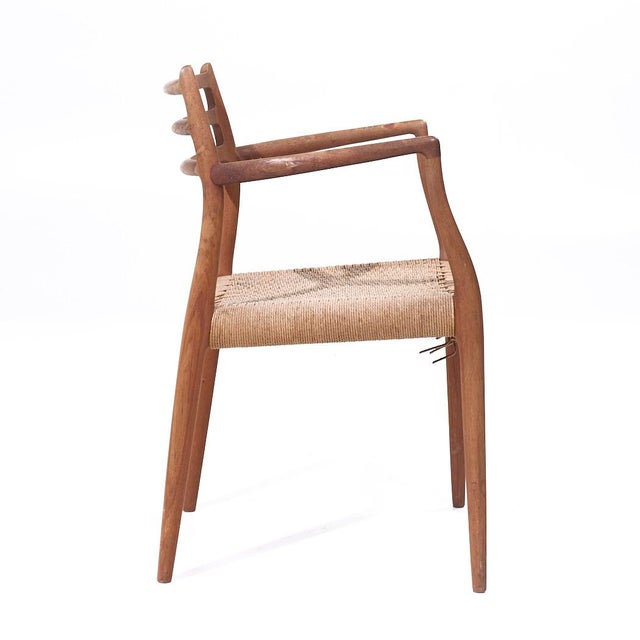 Niels Moller Niels Moller Model 62 Mid Century Danish Teak Captains Chairs - Pair For Sale - Image 4 of 11