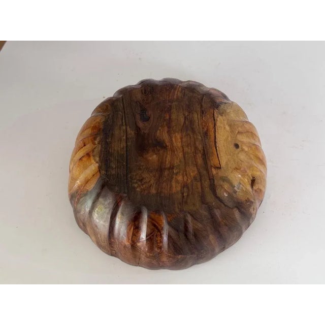 French Riviera Brown Olive Wood Bowl, France, 1970s For Sale - Image 4 of 7