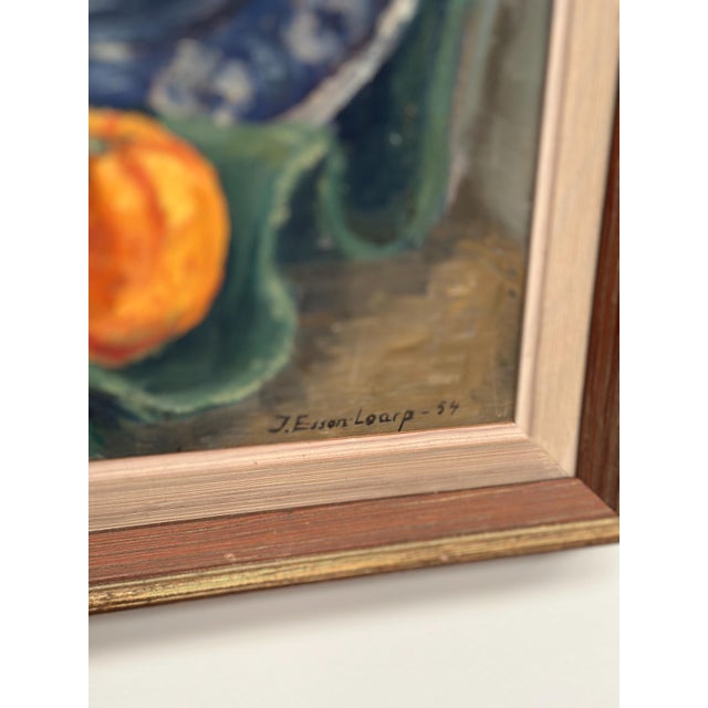 J. Essen Loarp, Still Life with Tulips, 1957, Oil on Panel, Framed For Sale - Image 8 of 15