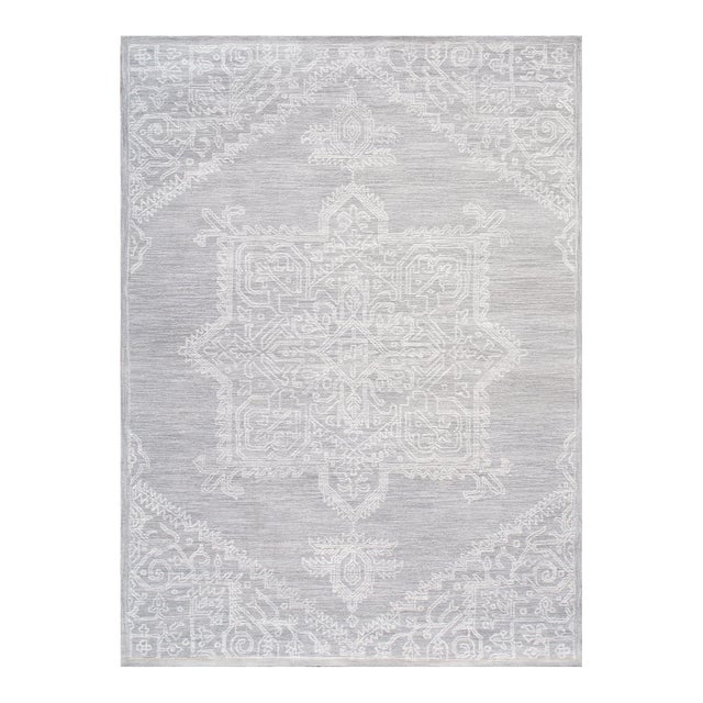 Pasargad Home Modern Silver Area Rug- 5' 0" X 8' 0" For Sale