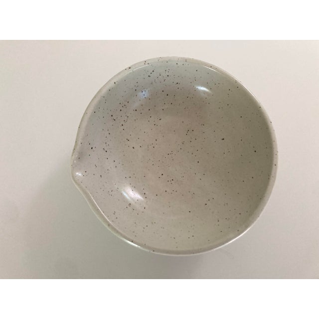 Vintage Hand Crafted Spouted Glazed Ceramic Bowl For Sale - Image 4 of 8