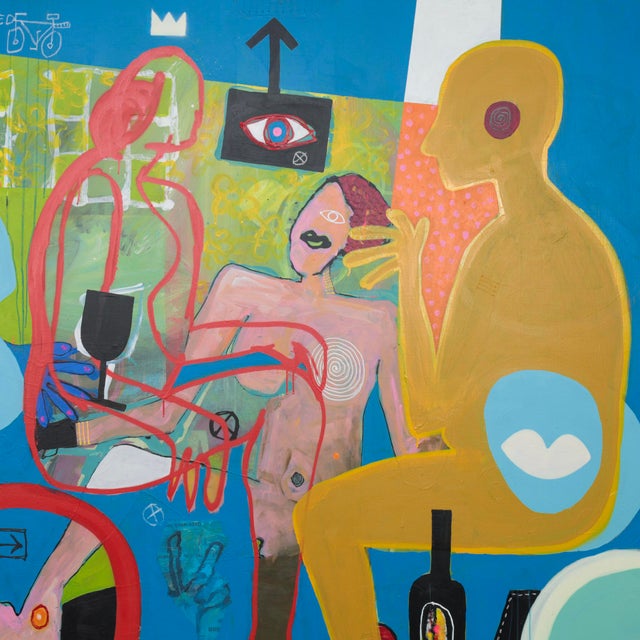 Coen Blankwaard, Large Joie De Vivre Composition, 2013, Canvas Painting For Sale - Image 6 of 10