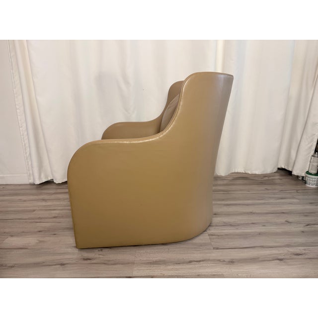 2020s Attributed to Gregorius Pineo Custom Leather Lounge Chairs - A Pair For Sale - Image 10 of 11