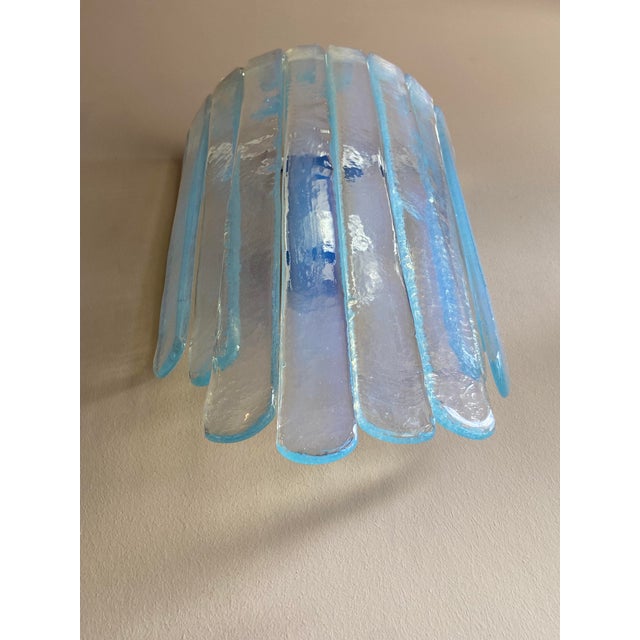 Blue Large Waterfall WATAPMH2 Model Wall Lamps from Mazzega, 1970, Set of 2 For Sale - Image 8 of 18