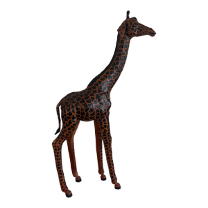 1970s Large Vintage Hand Made Leather Giraffe Sculpture