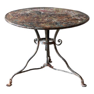 Antique French Arras Cast Iron Garden Table, 1890s For Sale