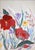 2026, Illustration Style Painting Triptych of Poopies and Wildflowers, Acrylic Paint on Watercolor Paper by Romina Milano For Sale In Miami - Image 6 of 11