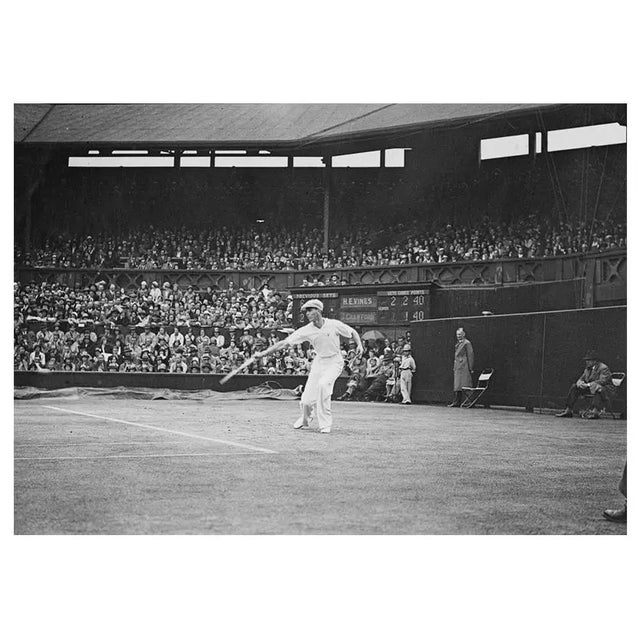 1932 Wimbledon Lawn Tennis Championships Ellsworth Vines (1911 - 1994) from the United States reaches to play a back hand...