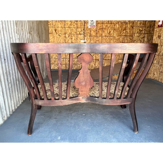 Coffee Antique S. Karpen & Bros. Chicago Art Nouveau Carved Two-Person Settee, C. 1905–1915 For Sale - Image 8 of 12