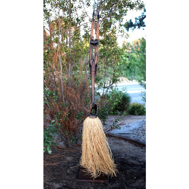 Mid 20th Century Vintage Chi Wara Inspired Life Sized Hand Carved Floor Lamp For Sale - Image 5 of 13