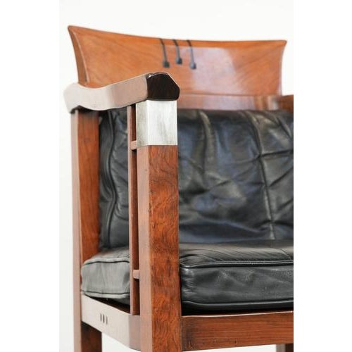 Vintage Art Deco Dining Chairs in Black Leather from Schuitema, Set of 2 For Sale - Image 14 of 15