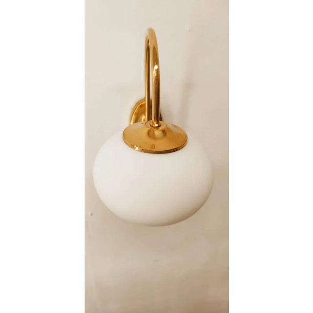 Ottone Wall Lamp with Oval White Glass For Sale - Image 14 of 15