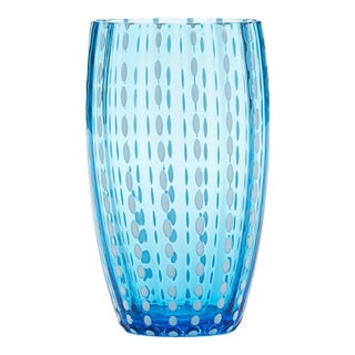 Zafferano 15oz Perle Beverage Glasses (Set of 2) - Aquamarine For Sale