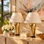 Paul Hanson 1960’s Paul Hanson Hammered Polished Brass Chinoiserie Table Lamps With Coin Finials For Sale - Image 4 of 14
