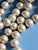 Vintage Mid Century Glass Faux Pearl Necklace With Filigree Box Clasp For Sale - Image 9 of 12