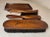 4 Piece Antique Handmade Folk Art Marquetry Wood Brush Vanity Grooming Set For Sale - Image 4 of 12