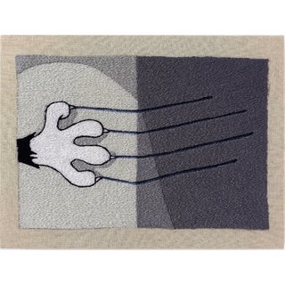 2021 “You’ll Have to Drag Me," Freemotion Machine Embroidery on Linen on Board by Peter Frederiksen For Sale