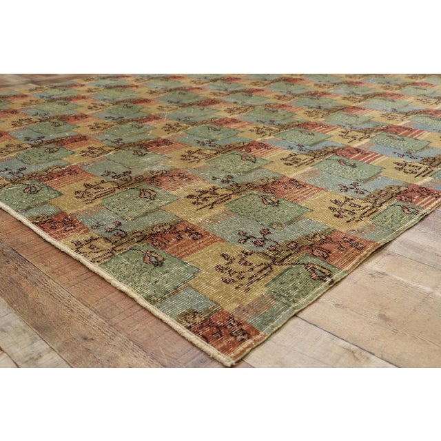 Vintage Zeki Muren Distressed Turkish Sivas Rug - 6′8″ × 10′2″ For Sale In Dallas - Image 6 of 10