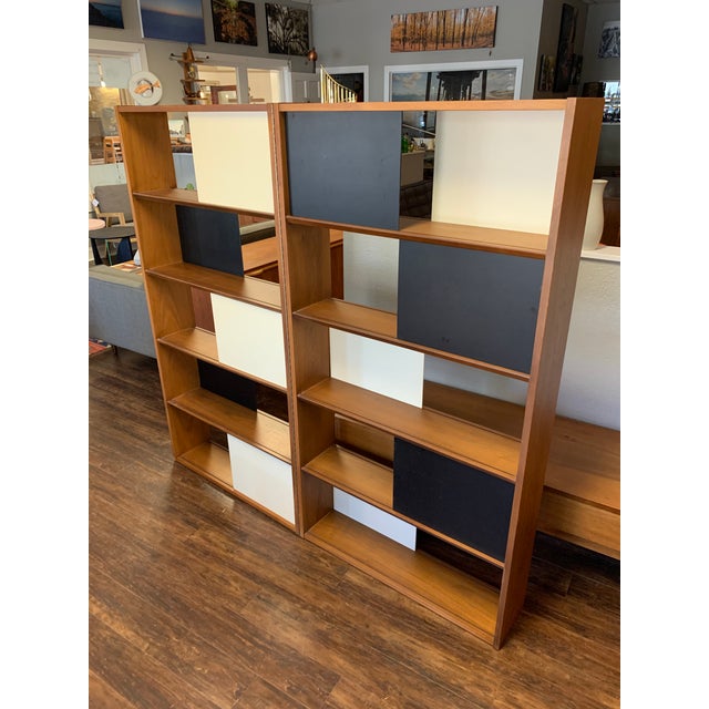 1950’s Mid Century Modern Hinged Bookcase Room Divider by Evans Clark for Glenn of California