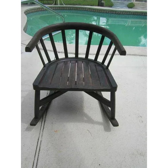 1940s 1940s Solid Wood Windsor Rocking Chair by Gloster Teak Wood For Sale - Image 5 of 13