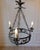 Metal 20th-Century French Wrought Iron Chandelier with Foliate Crown For Sale - Image 7 of 10