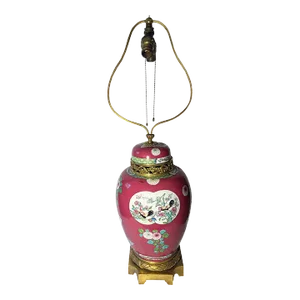 19th Century Famille Rose Chinese Lamp With Louis XVI Style Bronze Dore Mounts