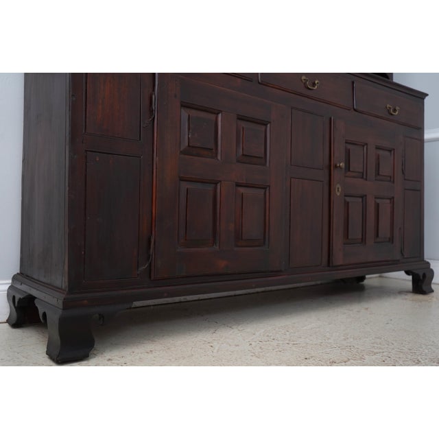 Brown Period Antique 18th Century Pine Pa Dutch Step Back Cabinet For Sale - Image 8 of 18