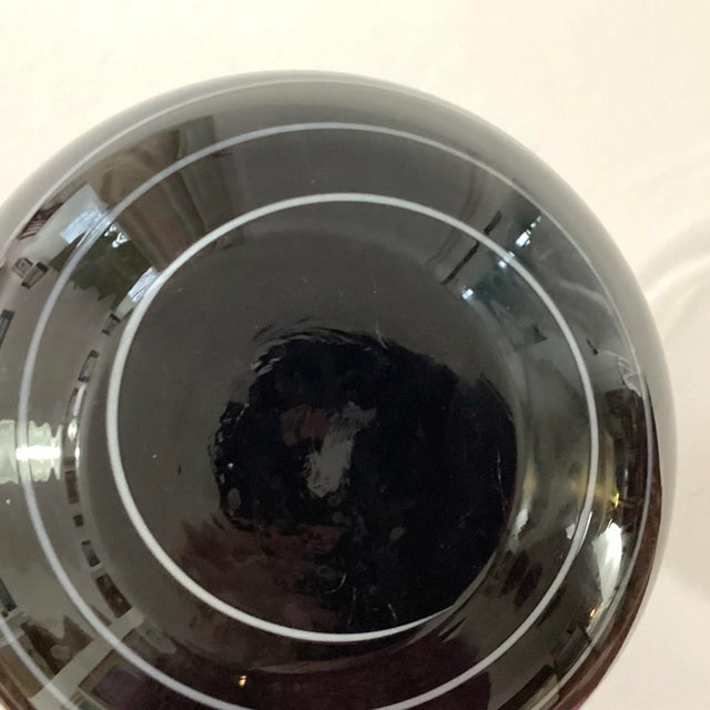 1960s Mid-Century Modern Handblown Black Glass Decanter Shaped Vase For Sale - Image 5 of 5