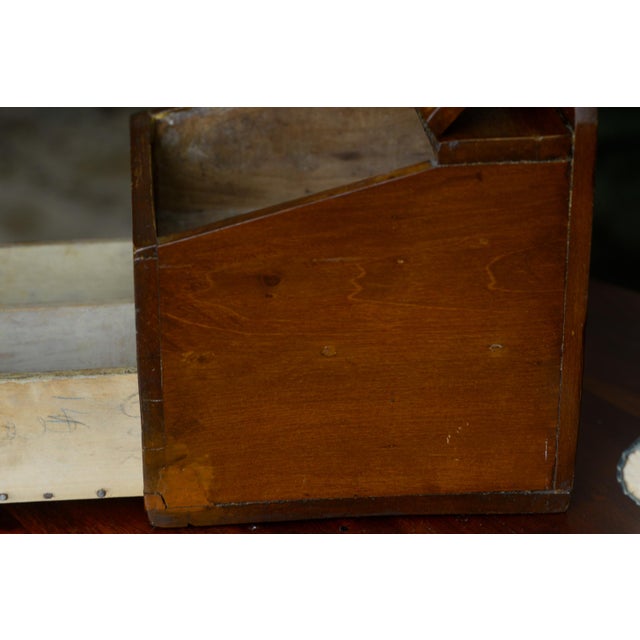 Vintage Primitive Wooden Large Hanging Fireside Candle Box Salt Box For Sale - Image 12 of 15