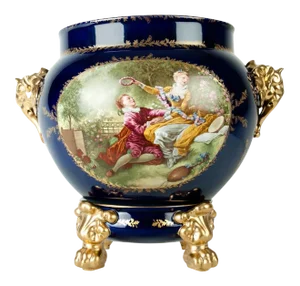 Vintage Limoges Porcelain Jardiniere/Cache Pot - a Pair