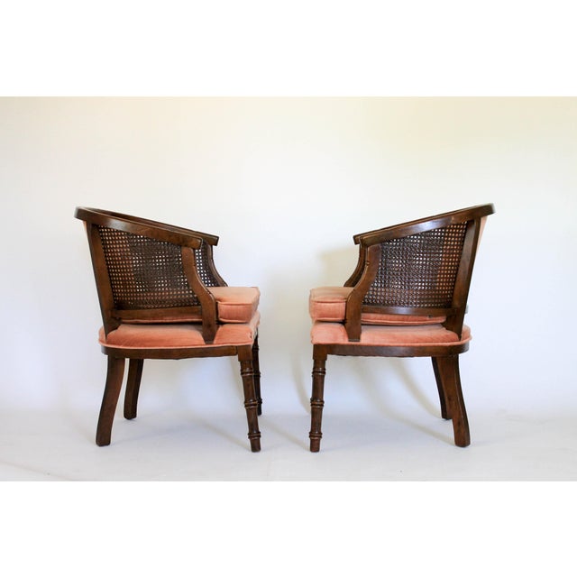 Caned Barrel Chairs A Pair Chairish
