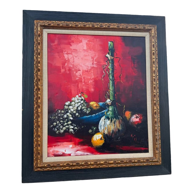 Framed Mid Century Still Life Oil Painting For Sale