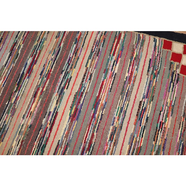 Mid 20th Century Vintage Zabihi Collection American Hooked Accent Size Rug - 4'4" x 5'9" For Sale - Image 5 of 8